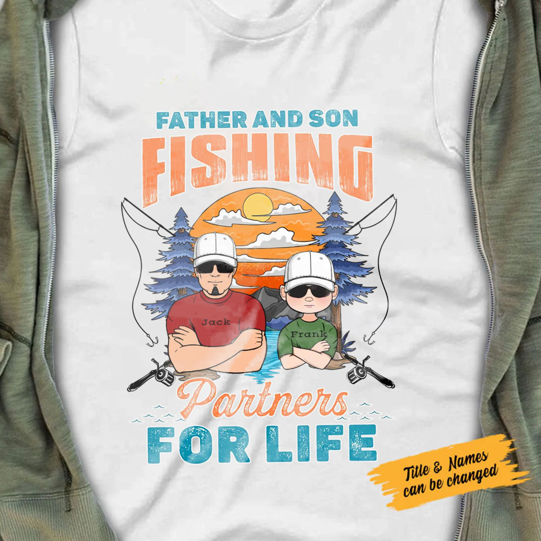 Custom Personalized Father & Son Fishing T-Shirts Gifts for Fathers/Sons/Daughters/Father's Day/Fishing Enthusiasts - Fathers & Sons Fishing Companions for Life!-ancustom