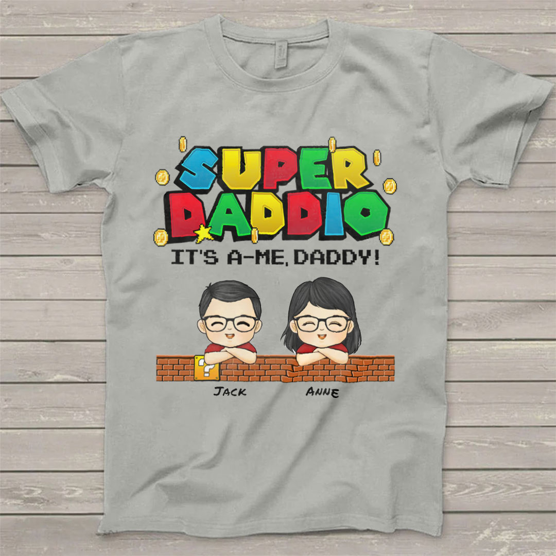 Super Daddio - Family Personalized Custom Unisex T-shirt- Father's Day, Birthday Gift For Dad-ancustom