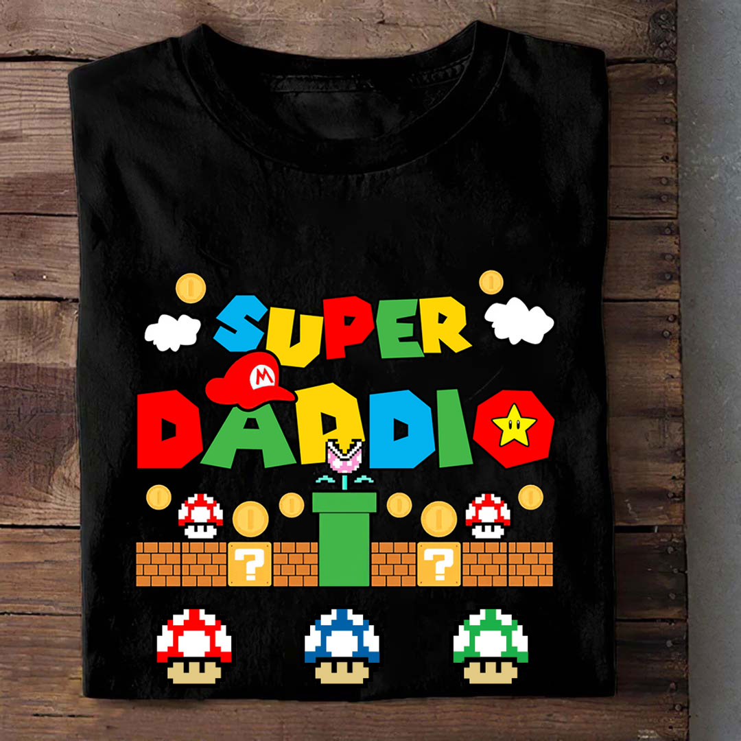 Super Daddio Super Mommio Personalized T-Shirt -ancustom