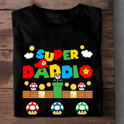 Super Daddio Super Mommio Personalized T-Shirt -ancustom