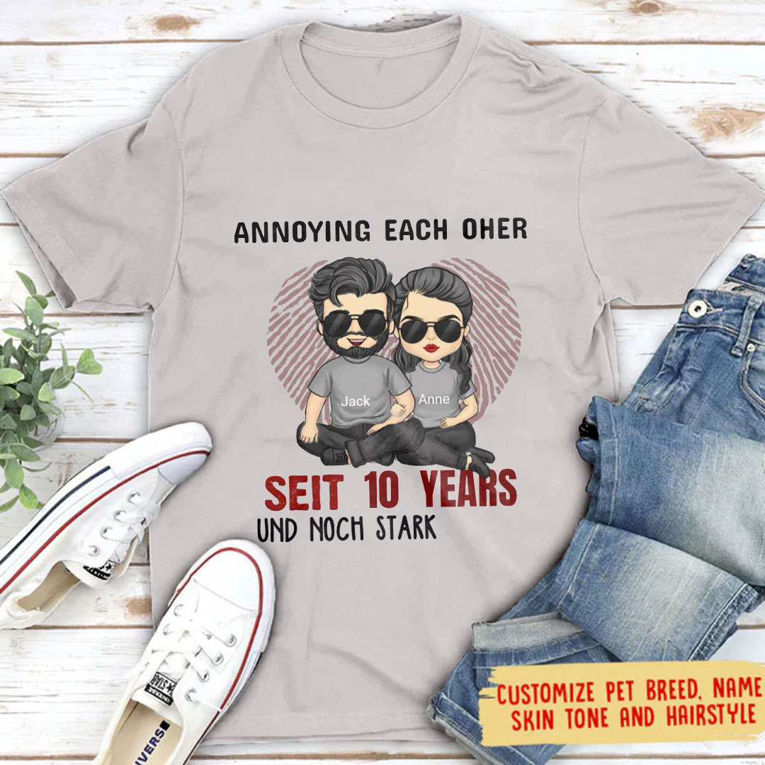 Annoyed at each other for years but still going strong - Anniversary Gifts, Gifts for Couples, Husbands & Wives - Personalized T-Shirts-ancustom