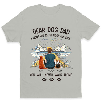 Custom Personalized Dog Dad T-Shirt Father's Day/Dog Lover's Gift Choice - I Woof You To The Moon And Back-ancustom