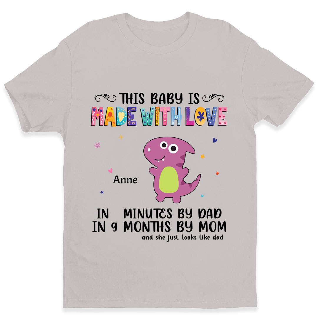 Custom Personalized Dinosaur T-Shirt  Gifts for Baby - This Baby Is Made With Love-ancustom