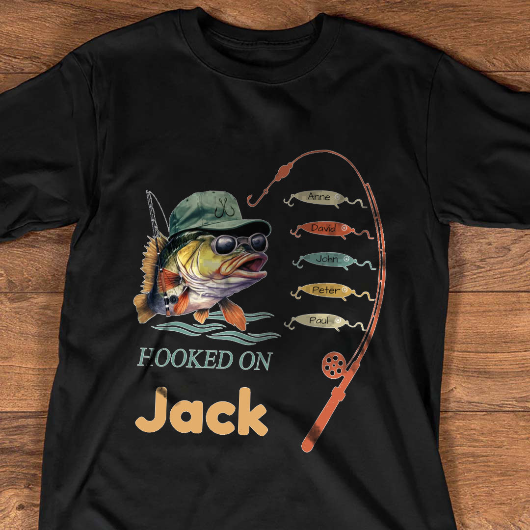 Grandpa Papa Daddy Fishing Personalized T-Shirt -ancustom