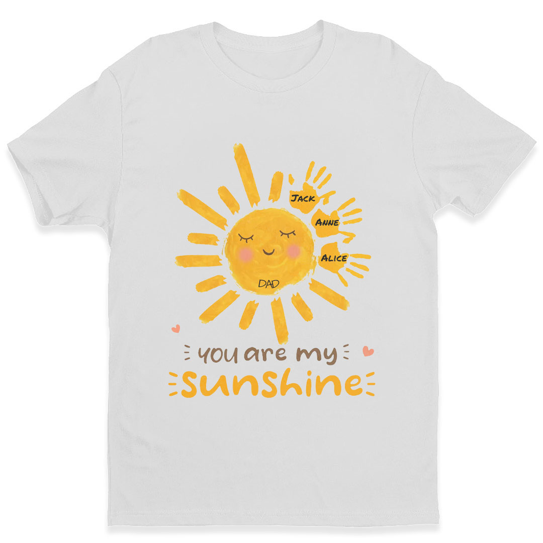 Cute Sun with Handprints for Kids, You Are My Sunshine Personalized T-Shirt-ancustom