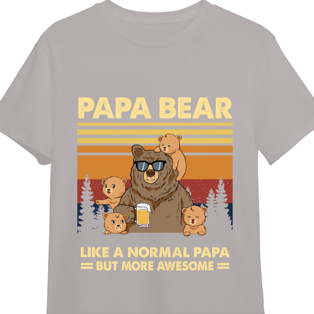 Personalized Papa Bear T Shirt-ancustom