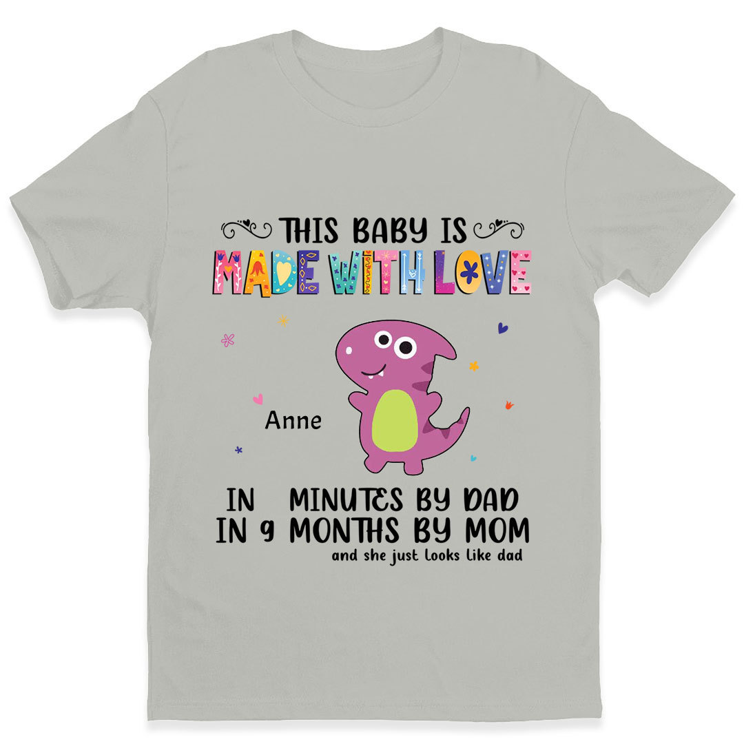Custom Personalized Dinosaur T-Shirt  Gifts for Baby - This Baby Is Made With Love-ancustom
