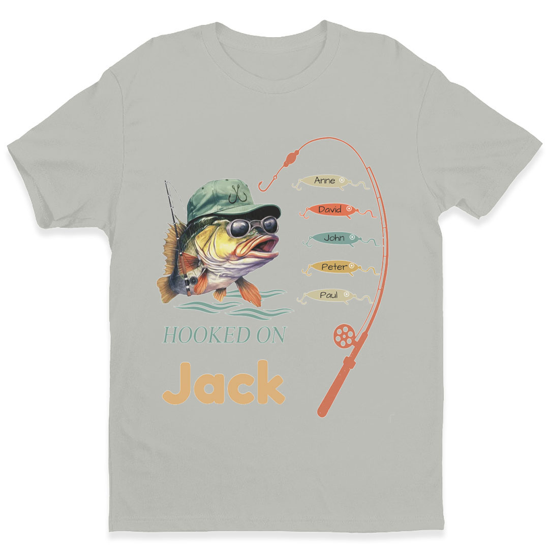 Grandpa Papa Daddy Fishing Personalized T-Shirt -ancustom