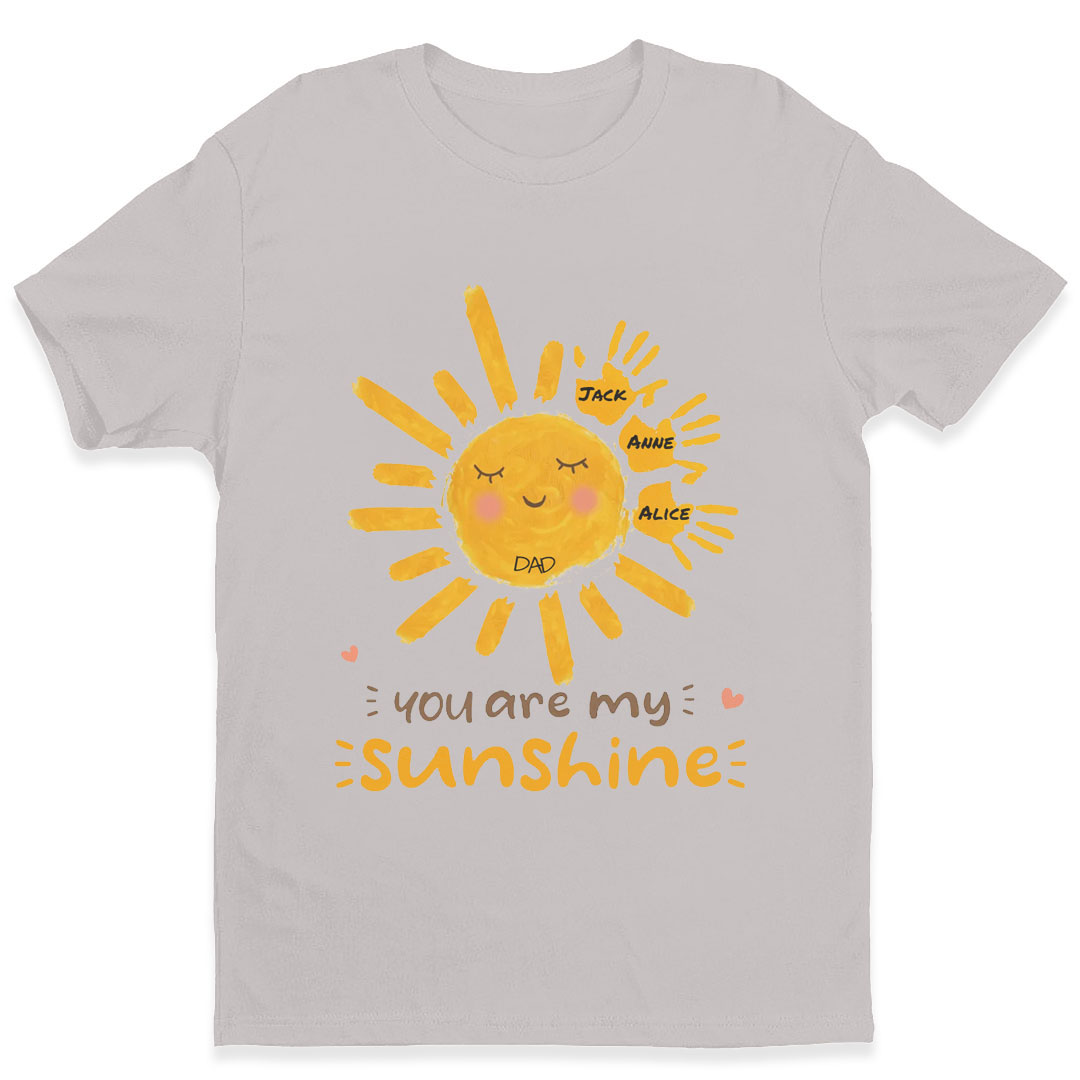 Cute Sun with Handprints for Kids, You Are My Sunshine Personalized T-Shirt-ancustom