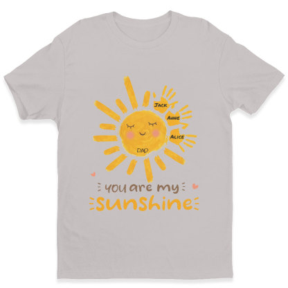 Cute Sun with Handprints for Kids, You Are My Sunshine Personalized T-Shirt-ancustom