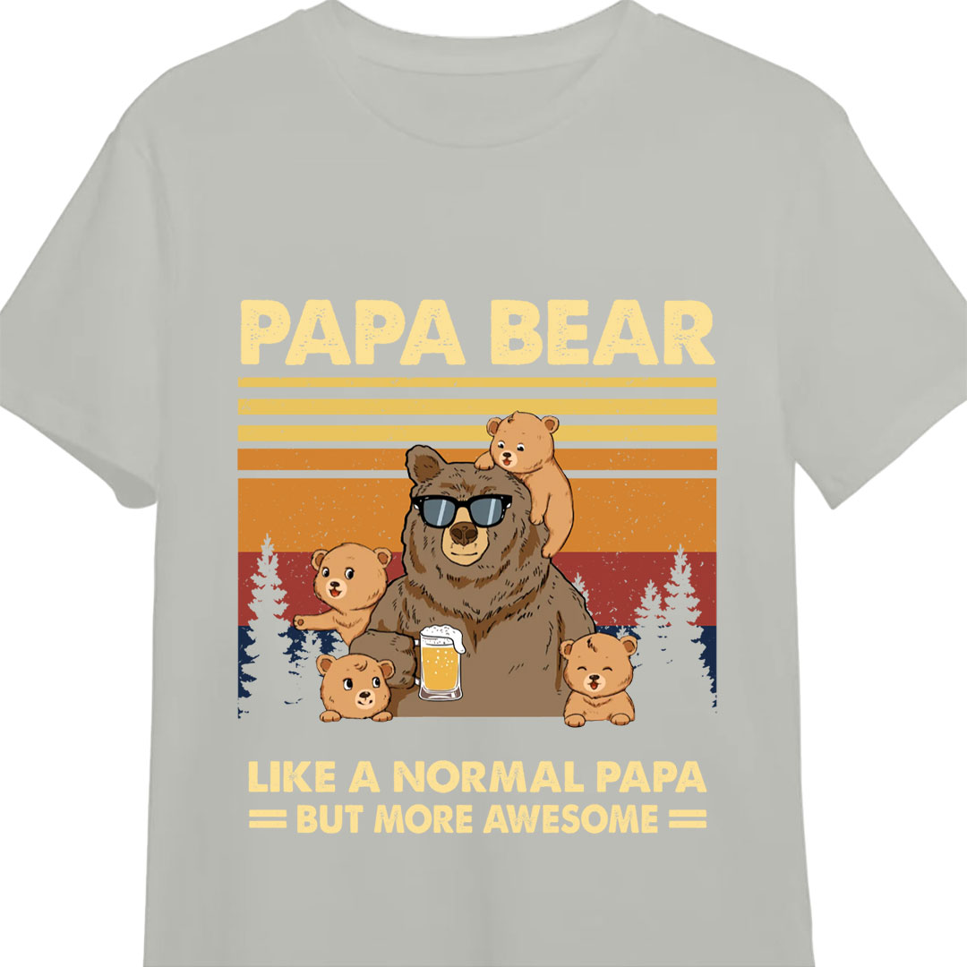 Personalized Papa Bear T Shirt-ancustom