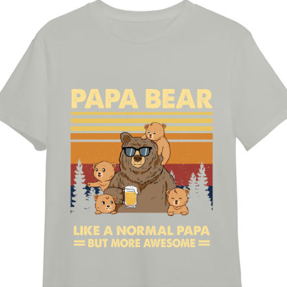 Personalized Papa Bear T Shirt-ancustom