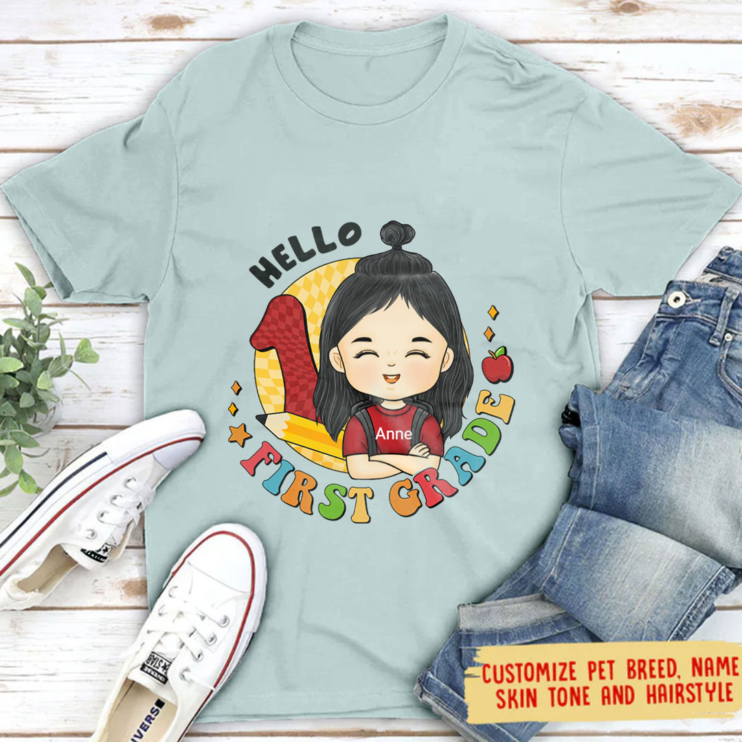 Hello Kindergarten - Personalized Custom Kid T-shirt - Gift For Kid, Back To School Gift-ancustom