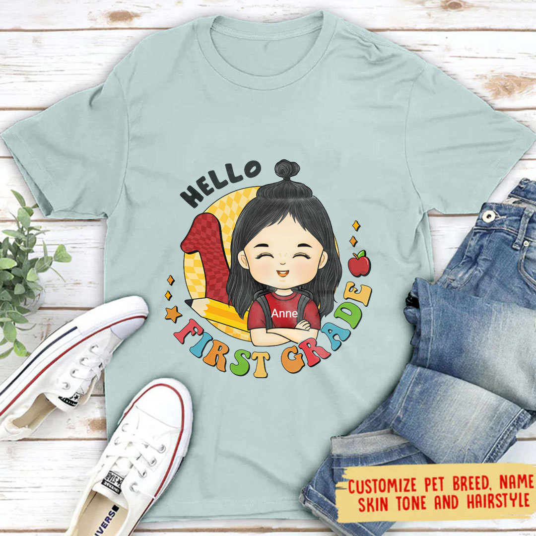 Hello Kindergarten - Personalized Custom Kid T-shirt - Gift For Kid, Back To School Gift-ancustom