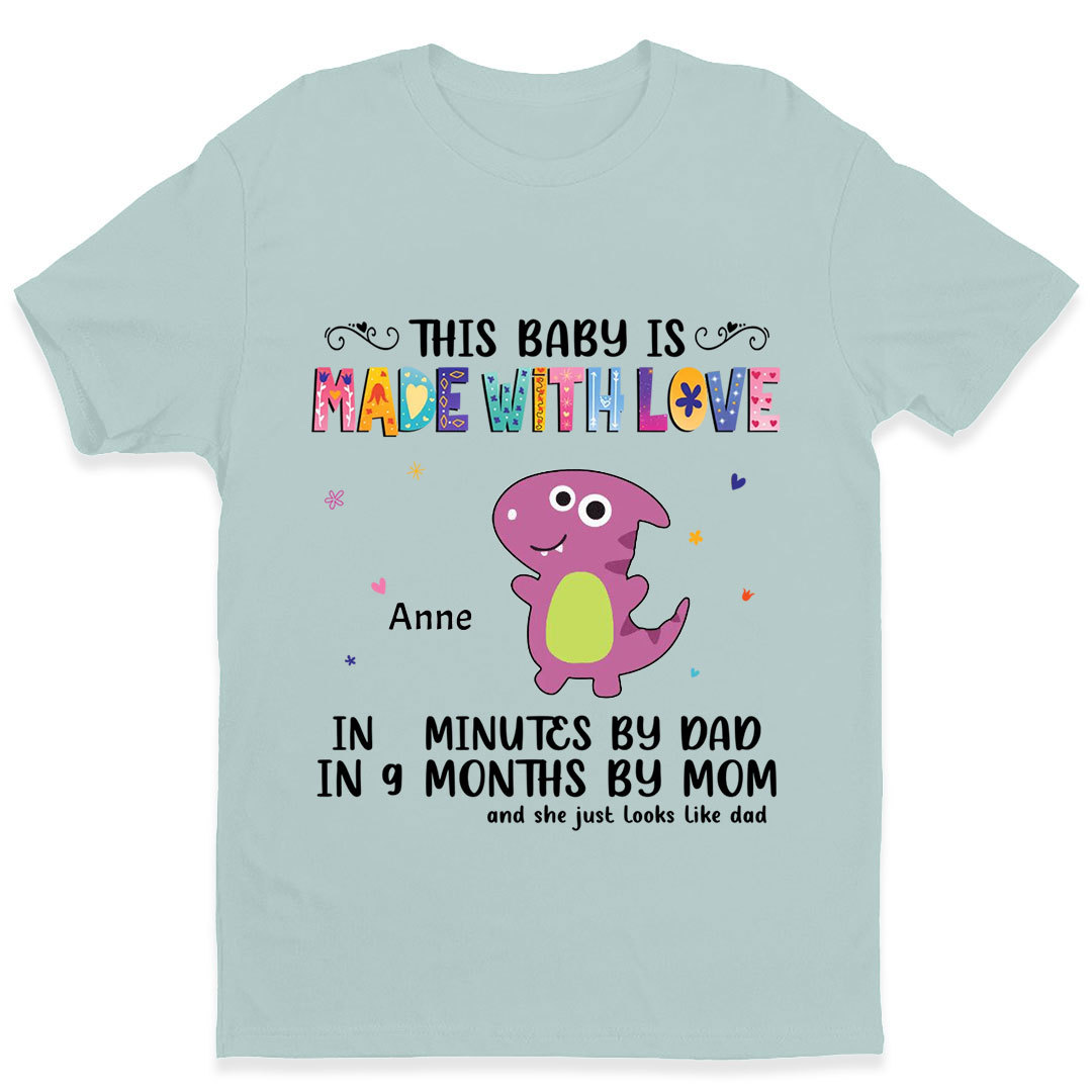 Custom Personalized Dinosaur T-Shirt  Gifts for Baby - This Baby Is Made With Love-ancustom
