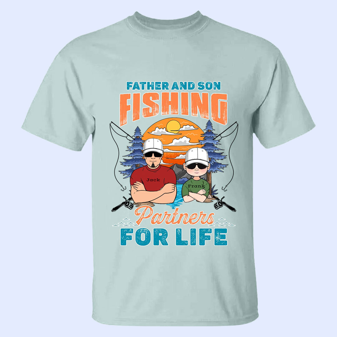 Custom Personalized Father & Son Fishing T-Shirts Gifts for Fathers/Sons/Daughters/Father's Day/Fishing Enthusiasts - Fathers & Sons Fishing Companions for Life!-ancustom