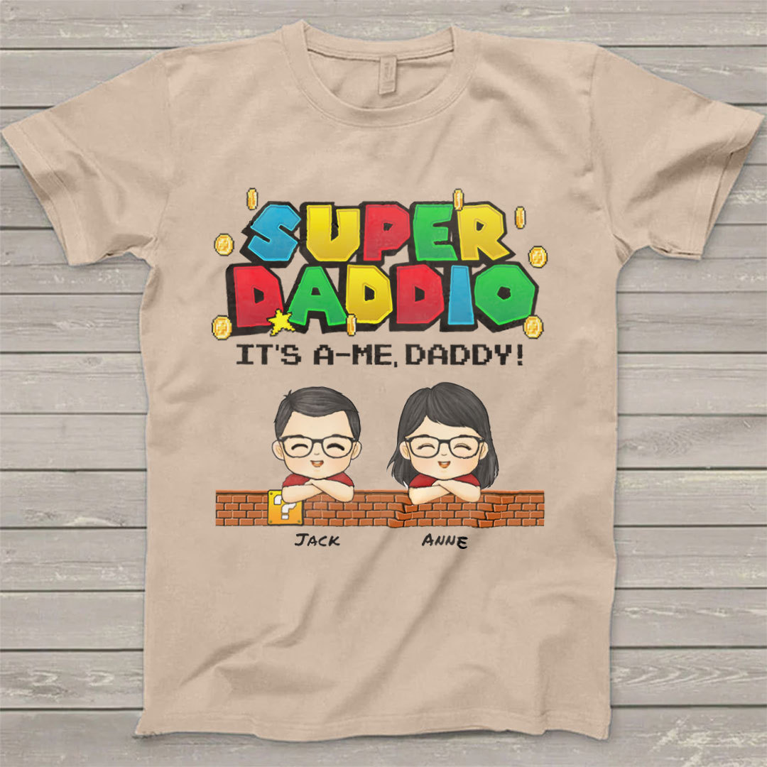 Super Daddio - Family Personalized Custom Unisex T-shirt- Father's Day, Birthday Gift For Dad-ancustom