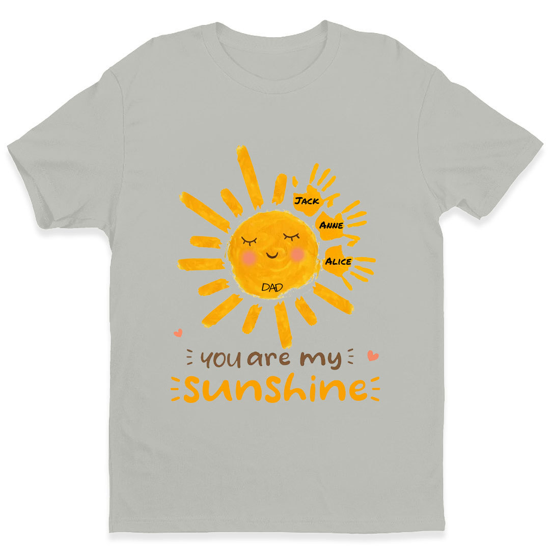 Cute Sun with Handprints for Kids, You Are My Sunshine Personalized T-Shirt-ancustom
