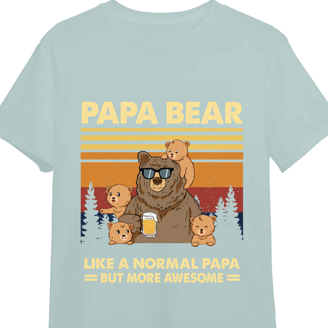 Personalized Papa Bear T Shirt-ancustom
