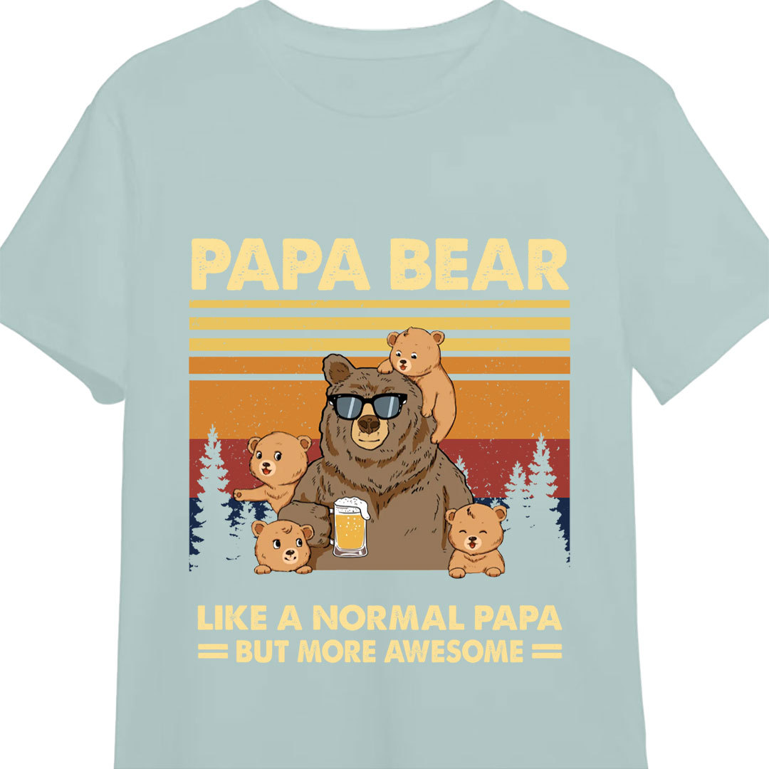 Personalized Papa Bear T Shirt-ancustom