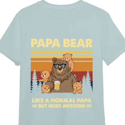 Personalized Papa Bear T Shirt-ancustom
