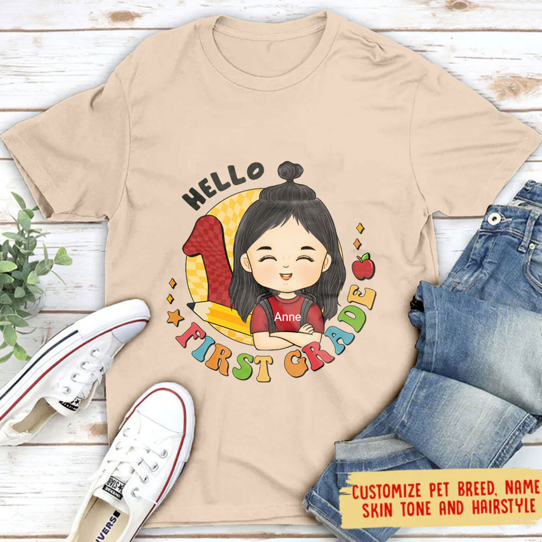 Hello Kindergarten - Personalized Custom Kid T-shirt - Gift For Kid, Back To School Gift-ancustom