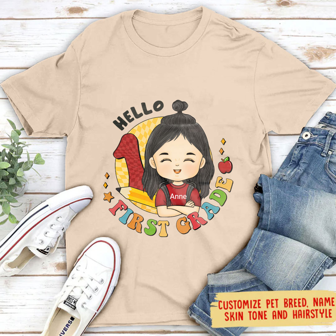 Hello Kindergarten - Personalized Custom Kid T-shirt - Gift For Kid, Back To School Gift-ancustom