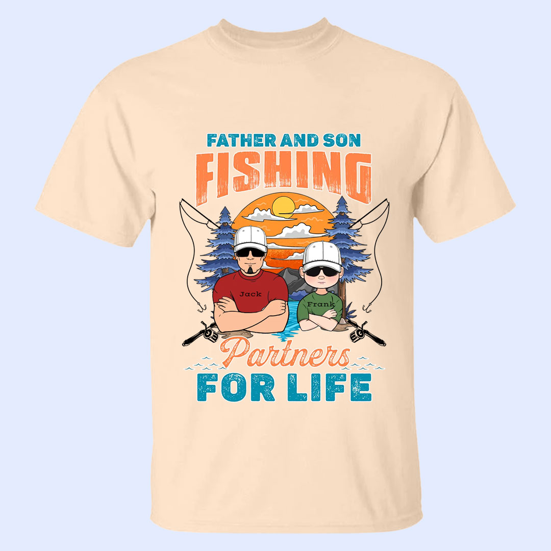 Custom Personalized Father & Son Fishing T-Shirts Gifts for Fathers/Sons/Daughters/Father's Day/Fishing Enthusiasts - Fathers & Sons Fishing Companions for Life!-ancustom