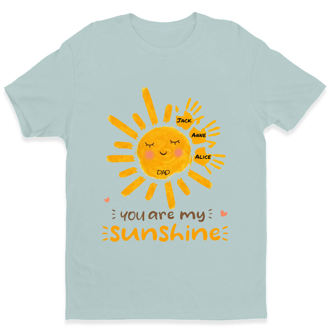 Cute Sun with Handprints for Kids, You Are My Sunshine Personalized T-Shirt-ancustom