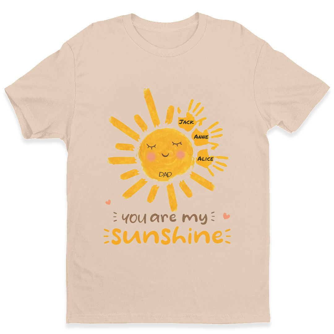 Cute Sun with Handprints for Kids, You Are My Sunshine Personalized T-Shirt-ancustom