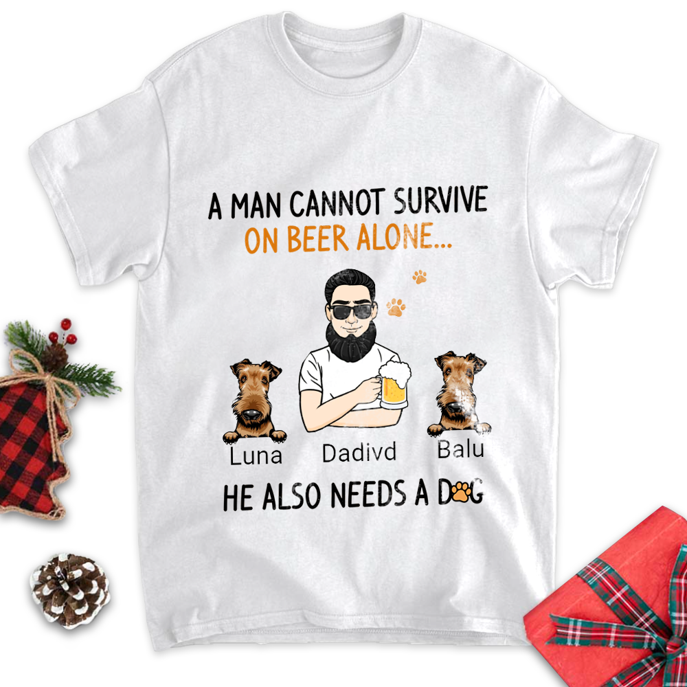 Custom Personalized Dog Dad T-Shirt  Gift For Dog Lovers -ancustom