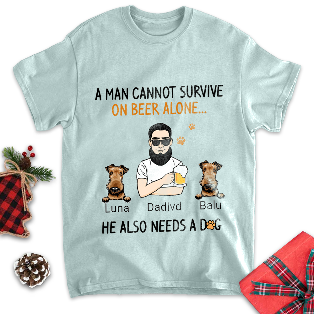 Custom Personalized Dog Dad T-Shirt  Gift For Dog Lovers -ancustom