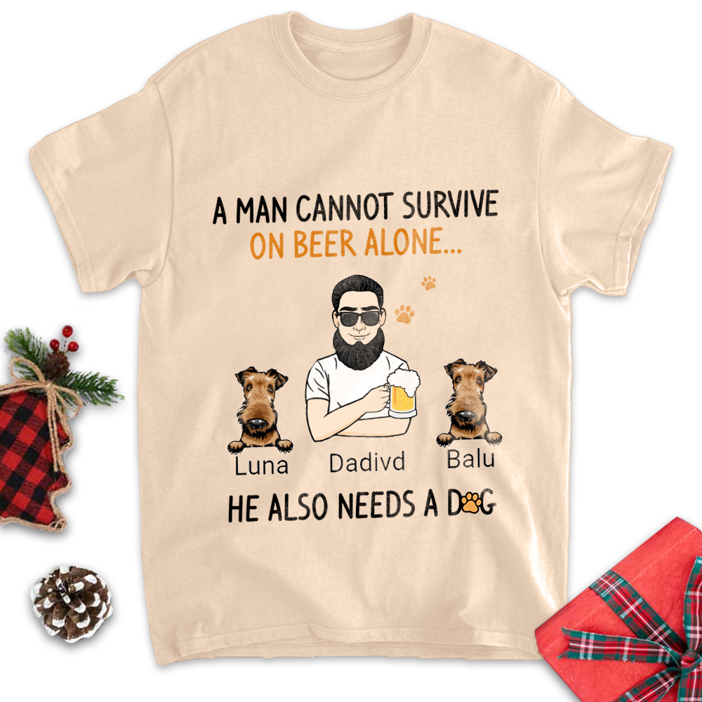 Custom Personalized Dog Dad T-Shirt  Gift For Dog Lovers -ancustom