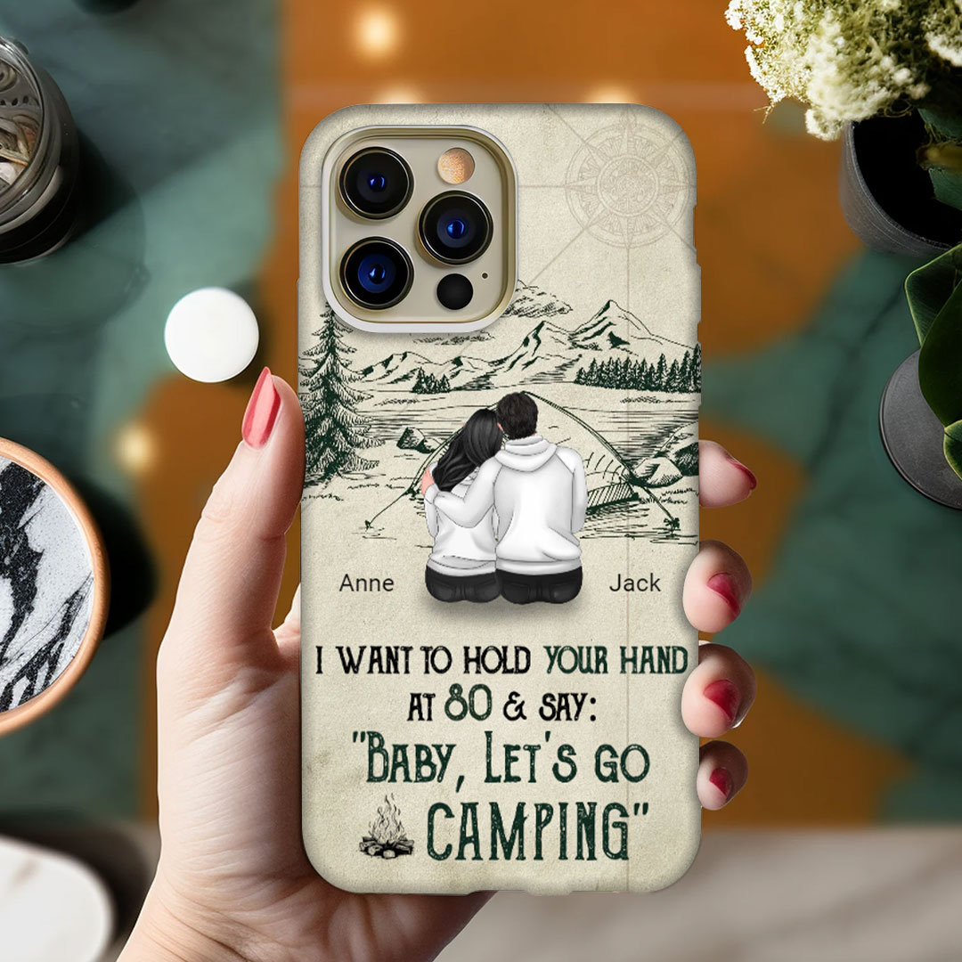 Custom Personalized Couple Phone Case - Gift Idea For Couple -Baby Let's Go Camping-ancustom