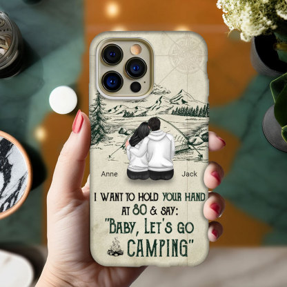 Custom Personalized Couple Phone Case - Gift Idea For Couple -Baby Let's Go Camping-ancustom