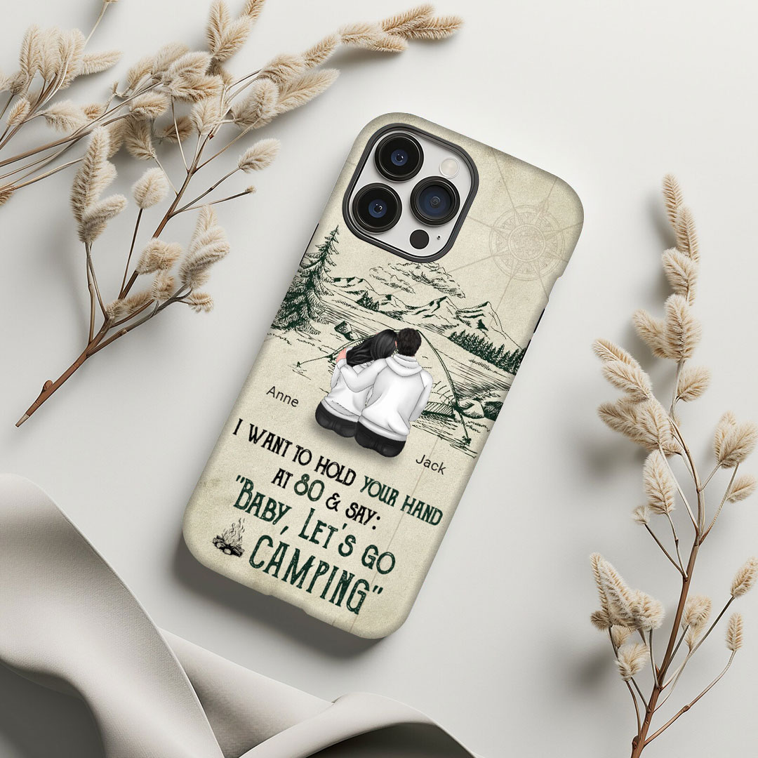Custom Personalized Couple Phone Case - Gift Idea For Couple -Baby Let's Go Camping-ancustom