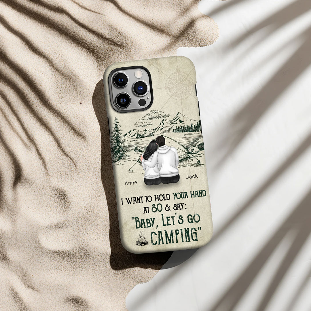 Custom Personalized Couple Phone Case - Gift Idea For Couple -Baby Let's Go Camping-ancustom