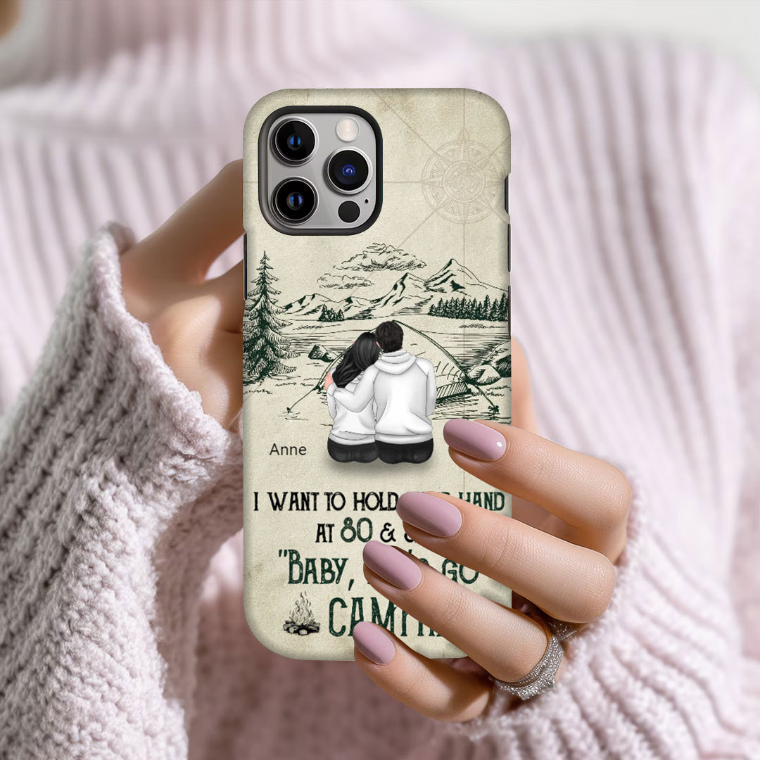Custom Personalized Couple Phone Case - Gift Idea For Couple -Baby Let's Go Camping-ancustom