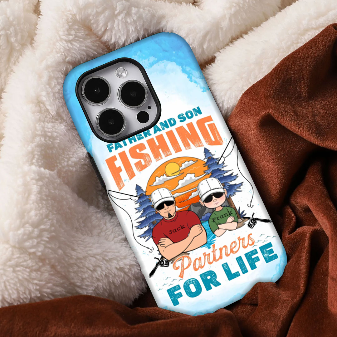 Custom Personalized Father and Son Fishing Phone Cases - Gift Ideas for Fathers / Sons / Daughters / Father's Day / Fishing Enthusiasts - Father and Son Fishing Lifetime Companion-ancustom