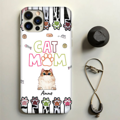 Cute Peeking Kitten Pet Cat Breeds, Gift For Cat Mom Personalized Phone Case -ancustom
