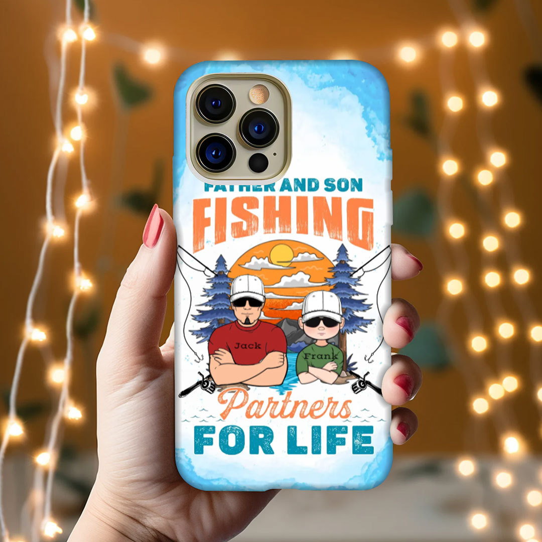 Custom Personalized Father and Son Fishing Phone Cases - Gift Ideas for Fathers / Sons / Daughters / Father's Day / Fishing Enthusiasts - Father and Son Fishing Lifetime Companion-ancustom