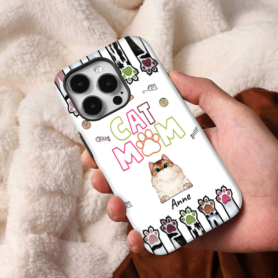 Cute Peeking Kitten Pet Cat Breeds, Gift For Cat Mom Personalized Phone Case -ancustom