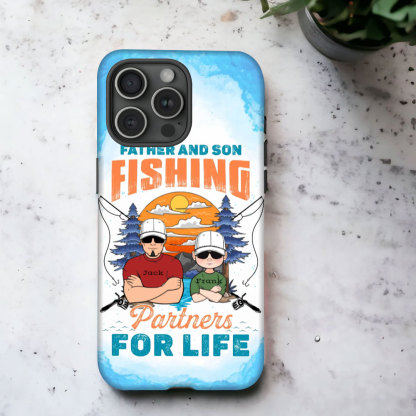 Custom Personalized Father and Son Fishing Phone Cases - Gift Ideas for Fathers / Sons / Daughters / Father's Day / Fishing Enthusiasts - Father and Son Fishing Lifetime Companion-ancustom