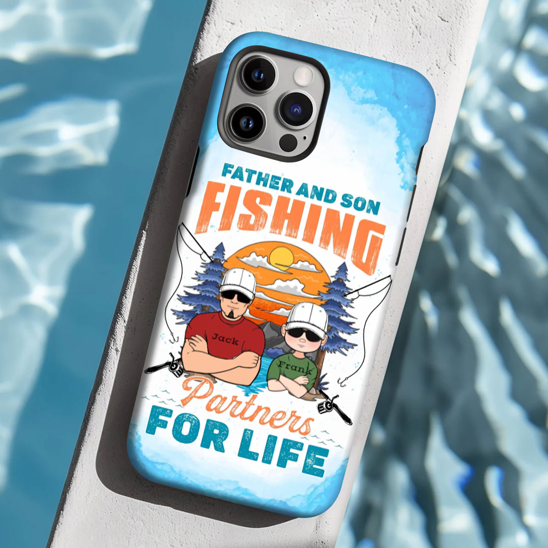 Custom Personalized Father and Son Fishing Phone Cases - Gift Ideas for Fathers / Sons / Daughters / Father's Day / Fishing Enthusiasts - Father and Son Fishing Lifetime Companion-ancustom