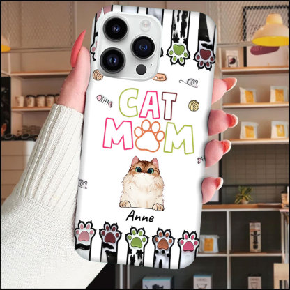 Cute Peeking Kitten Pet Cat Breeds, Gift For Cat Mom Personalized Phone Case -ancustom