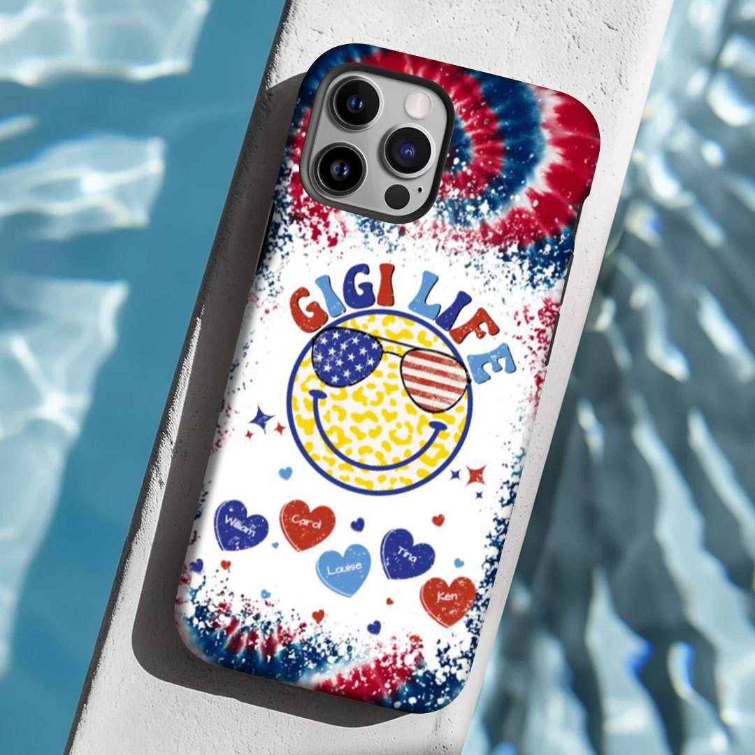 Personalized Grandma Life Smiley Face 4th Of July Phone Case -ancustom