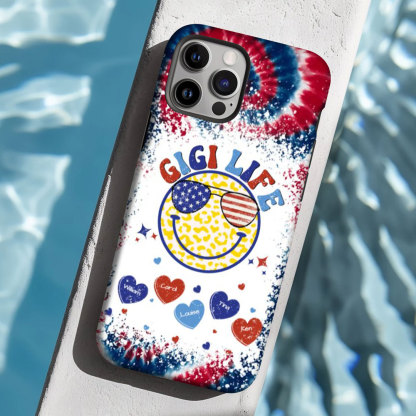 Personalized Grandma Life Smiley Face 4th Of July Phone Case -ancustom