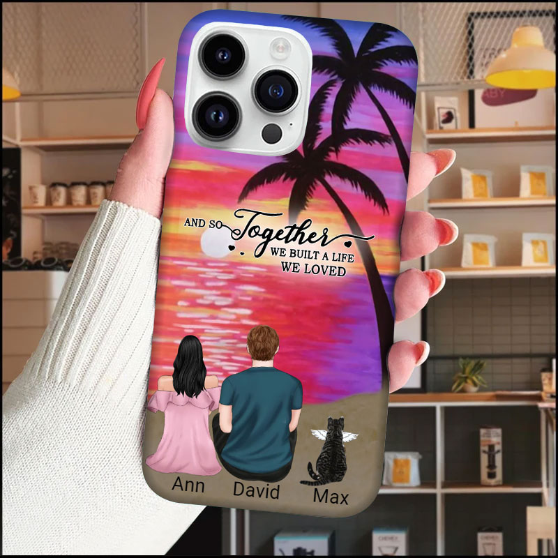 Personalized Couple and Pet Beach Dawn Phone Cases Beach Life Better-ancustom
