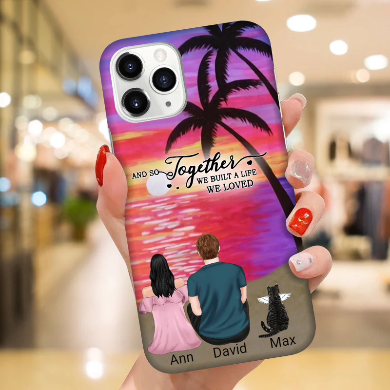 Personalized Couple and Pet Beach Dawn Phone Cases Beach Life Better-ancustom