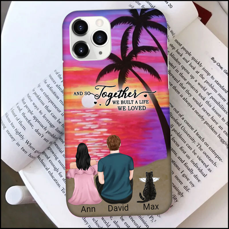 Personalized Couple and Pet Beach Dawn Phone Cases Beach Life Better-ancustom